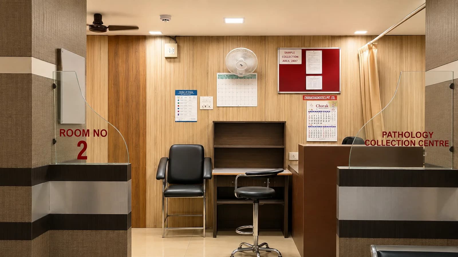 The sample collection room, open 24 x 7