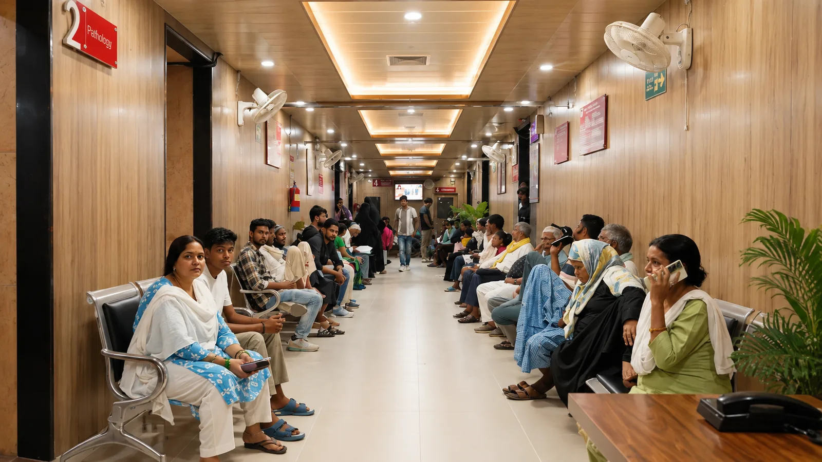 The waiting corridor at the centre